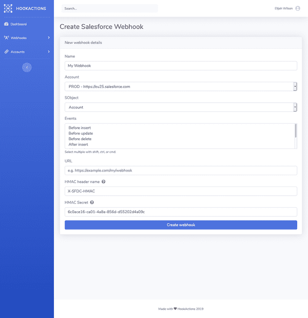 Salesforce | Integrations | HookActions